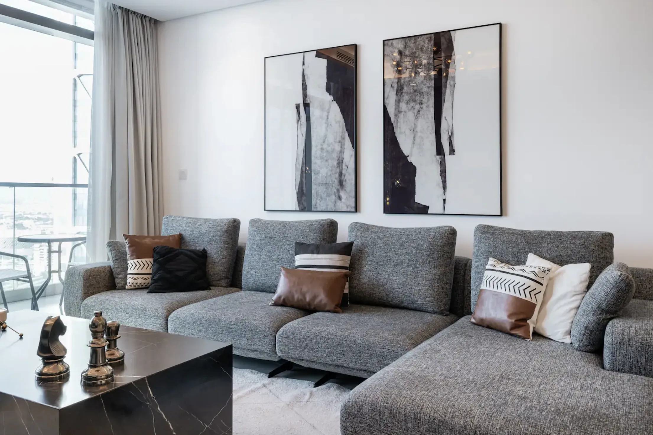 Spacious open-plan living area with contemporary design