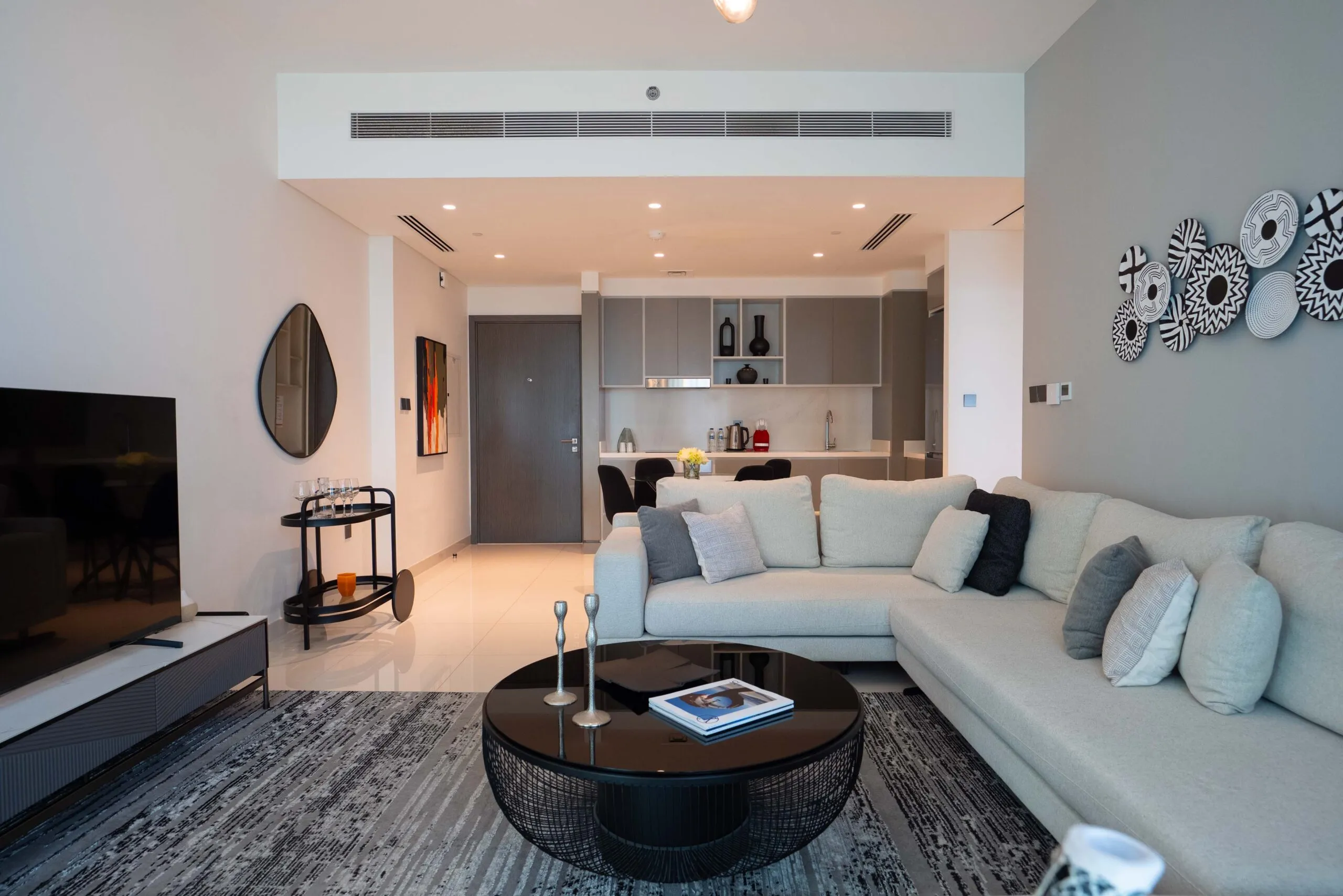 Spacious open-plan living area with contemporary design