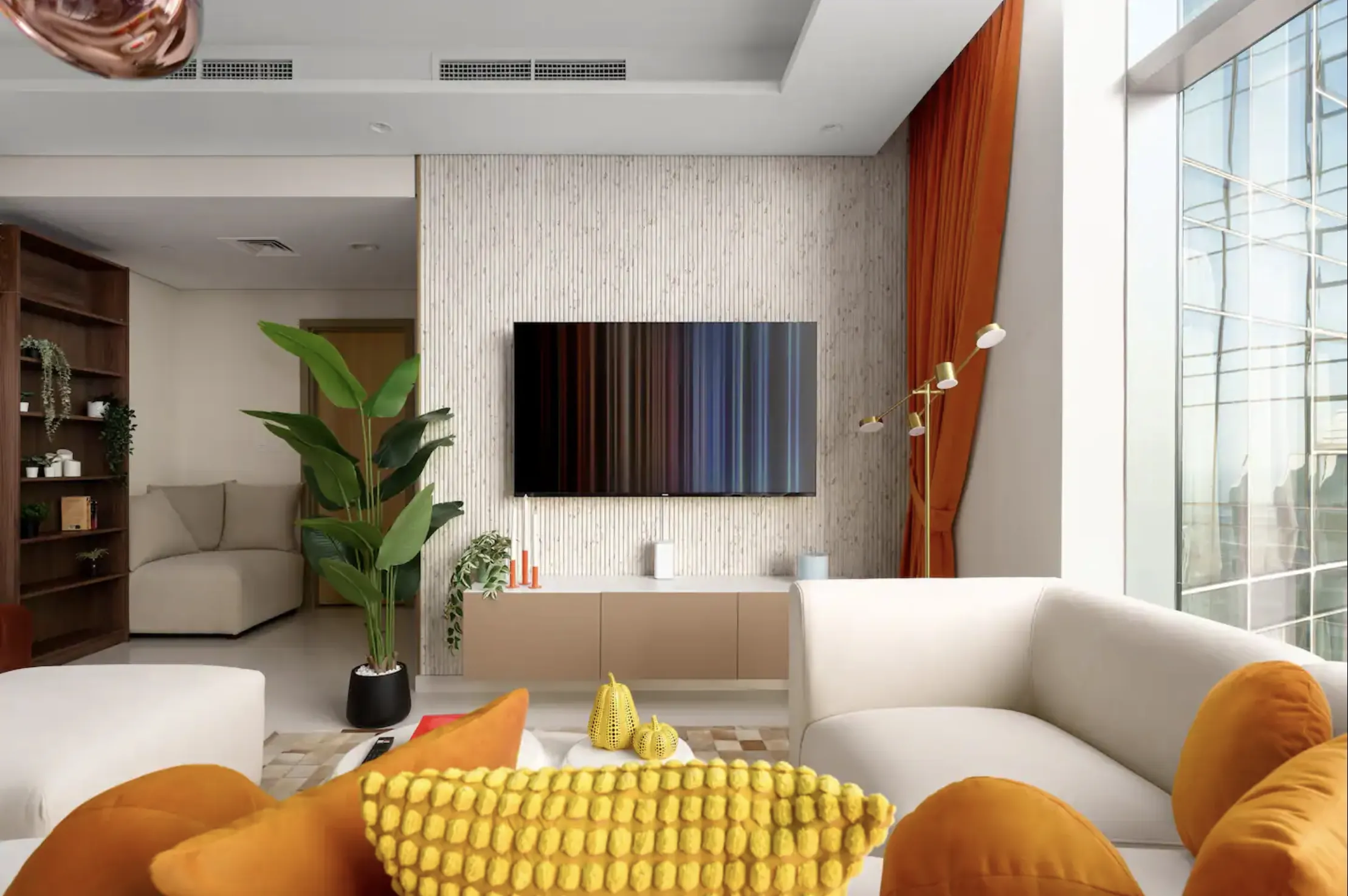 Living room with modern furniture and elegant decor