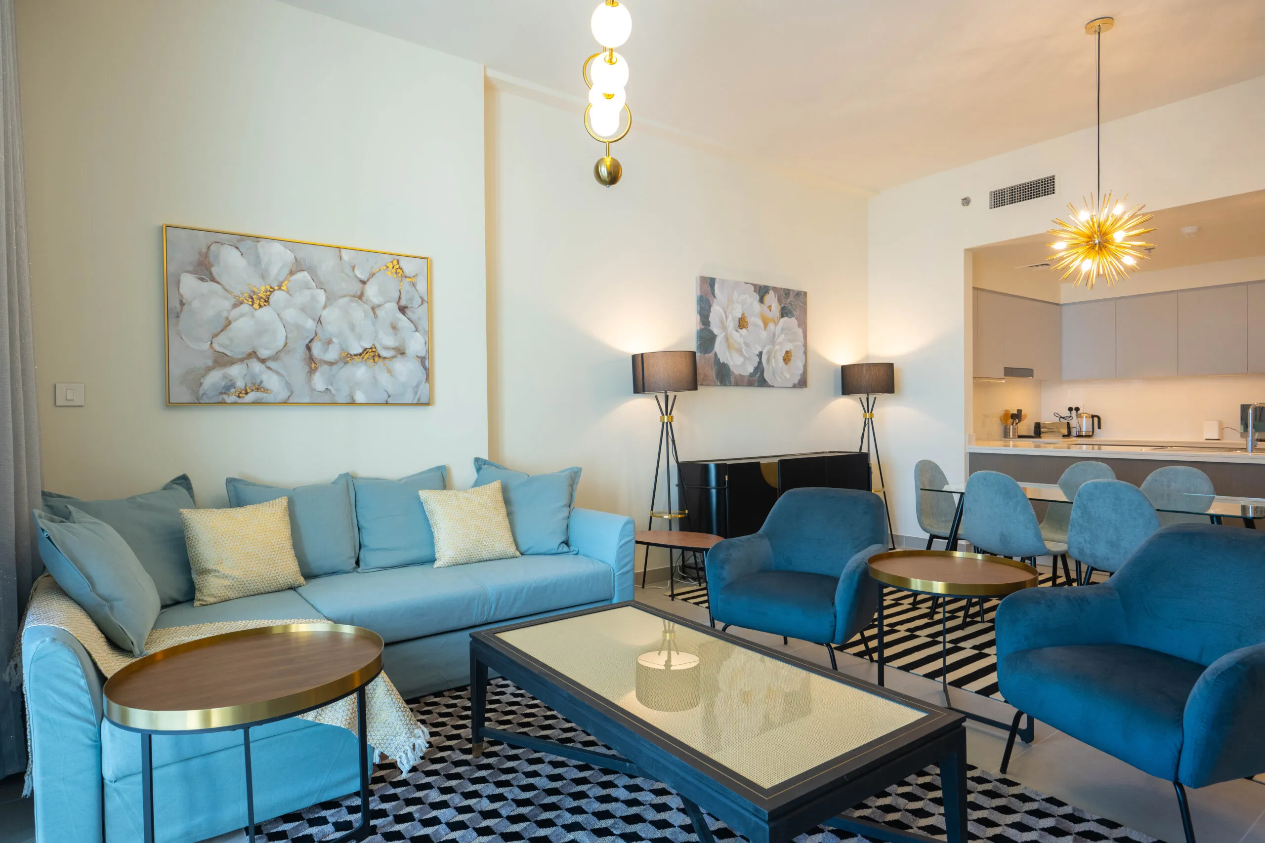 Spacious open-plan living area with contemporary design