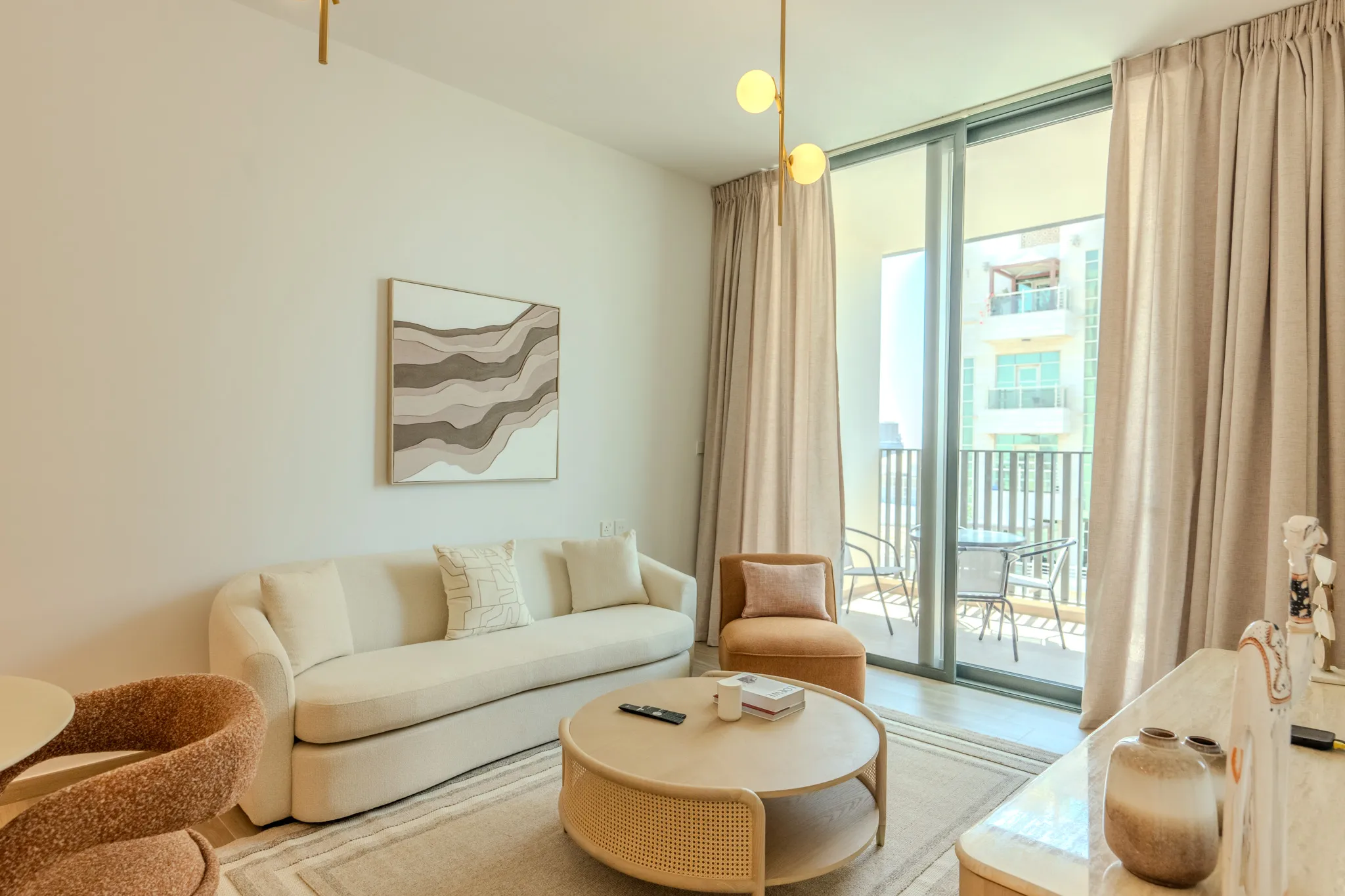 Living room with modern furniture and elegant decor