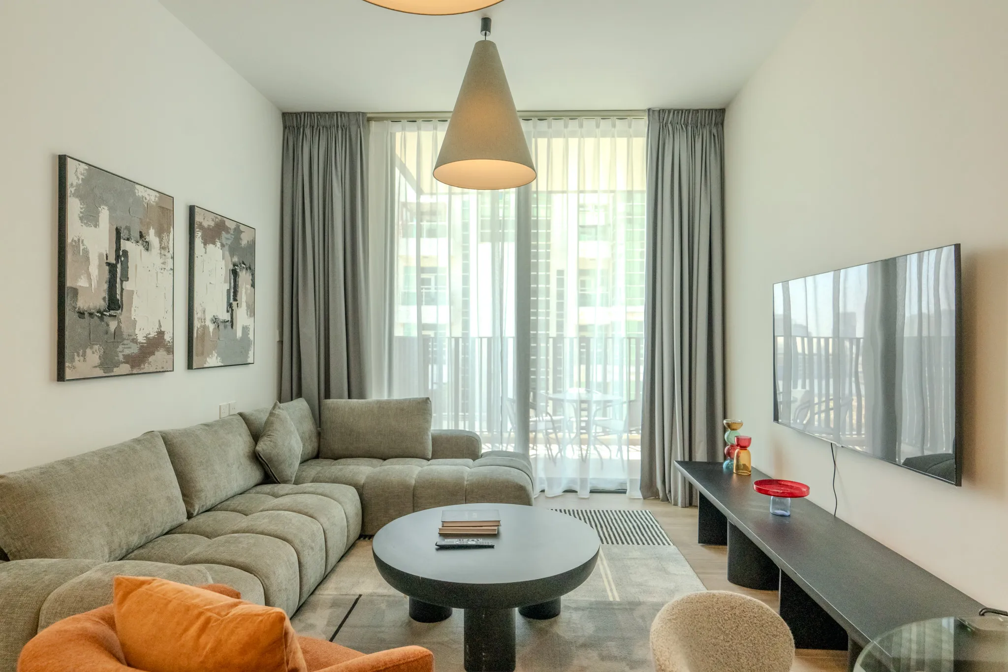 Spacious open-plan living area with contemporary design