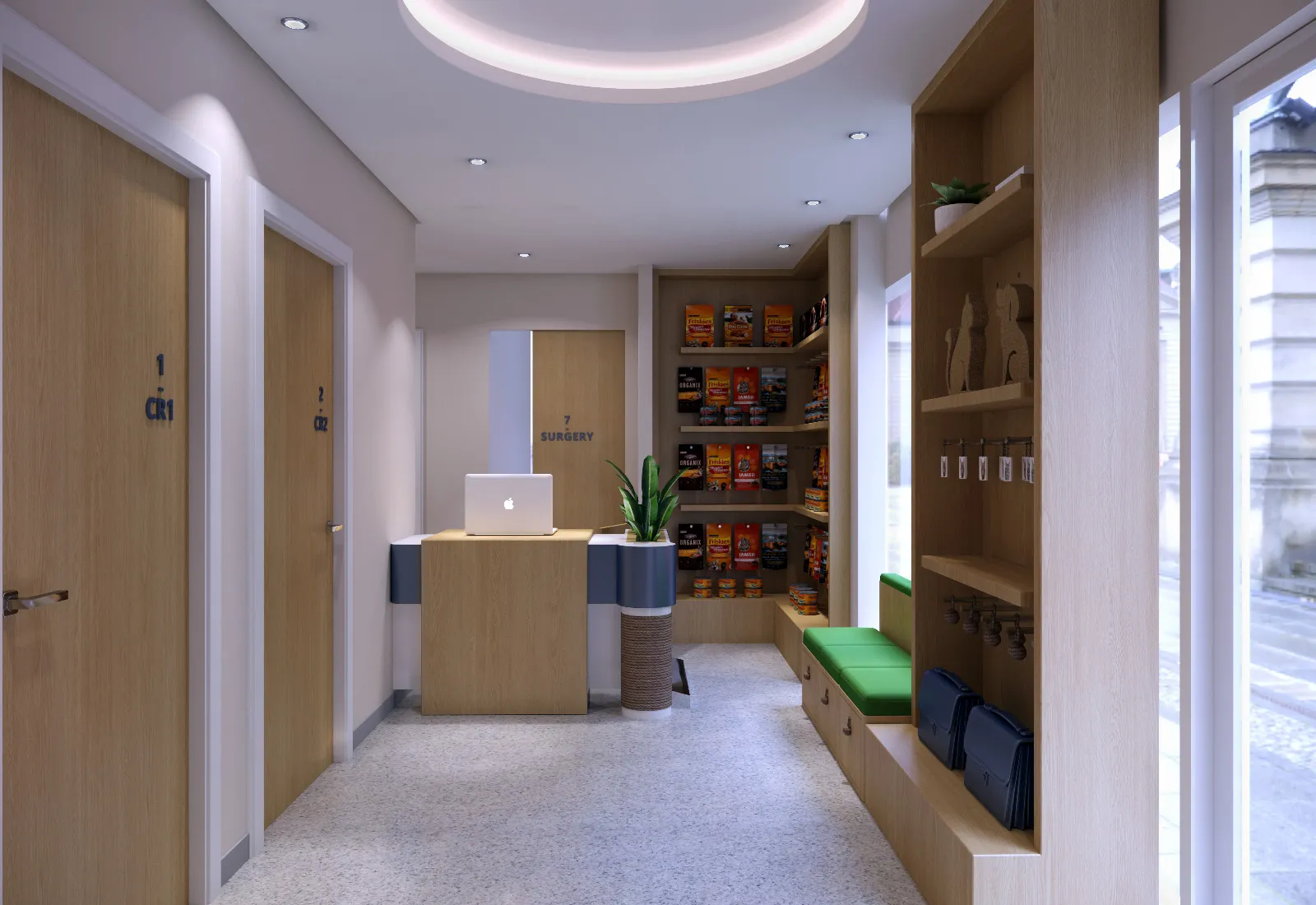 Spacious open-plan living area with contemporary design